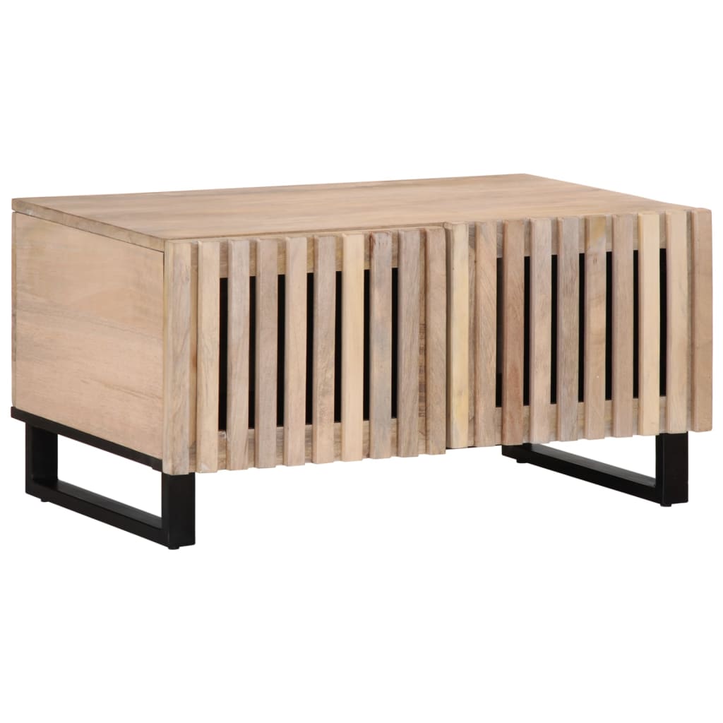 vidaXL Salontafel 80x51x40 cm massief mangohout wit