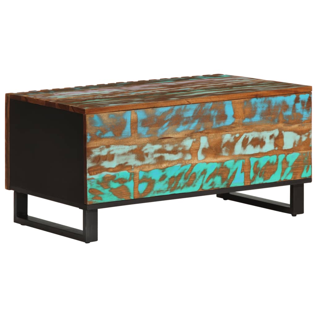 vidaXL Salontafel 80x51x40 cm massief mangohout wit