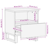 vidaXL Bedside Cabinets 2 pcs 40x34x46 cm solid rough mango wood