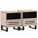vidaXL Bedside Cabinets 2 pcs 40x34x46 cm solid rough mango wood