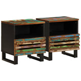 vidaXL Bedside Cabinets 2 pcs 40x34x46 cm solid rough mango wood