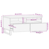 vidaXL Salontafel 80x55x40 cm massief mangohout bruin