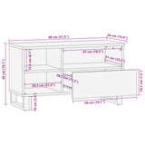 vidaXL Tv-meubel 80x34x46 cm massief acaciahout