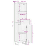 vidaXL Dressoir 38x34x160 cm massief ruw mangohout