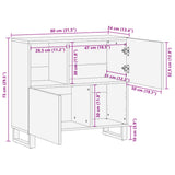 vidaXL Dressoir 80x34x75 cm massief mangohout