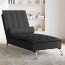 vidaXL Massage chaise longue met bolster stof donkergrijs
