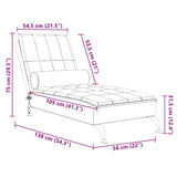 vidaXL Massage chaise longue met bolster stof donkergrijs