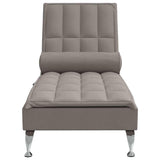 vidaXL Massage chaise longue met bolster stof donkergrijs