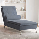 vidaXL Massage chaise longue met bolster fluweel lichtgrijs