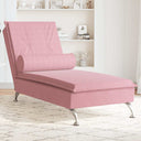 vidaXL Massage chaise longue met bolster fluweel lichtgrijs