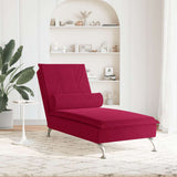 vidaXL Massage chaise longue met bolster fluweel lichtgrijs