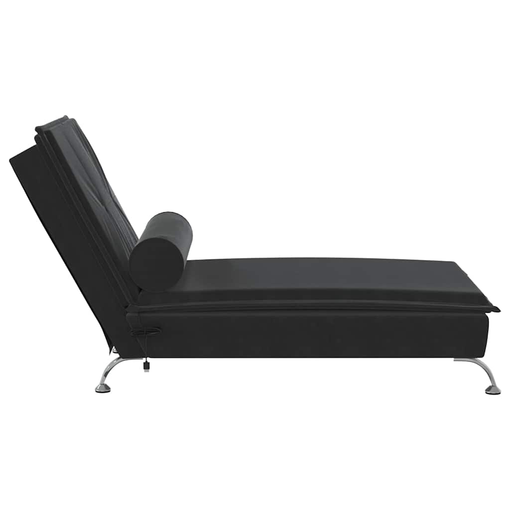 vidaXL Massage chaise longue met bolster fluweel lichtgrijs