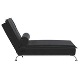 vidaXL Massage chaise longue met bolster fluweel lichtgrijs