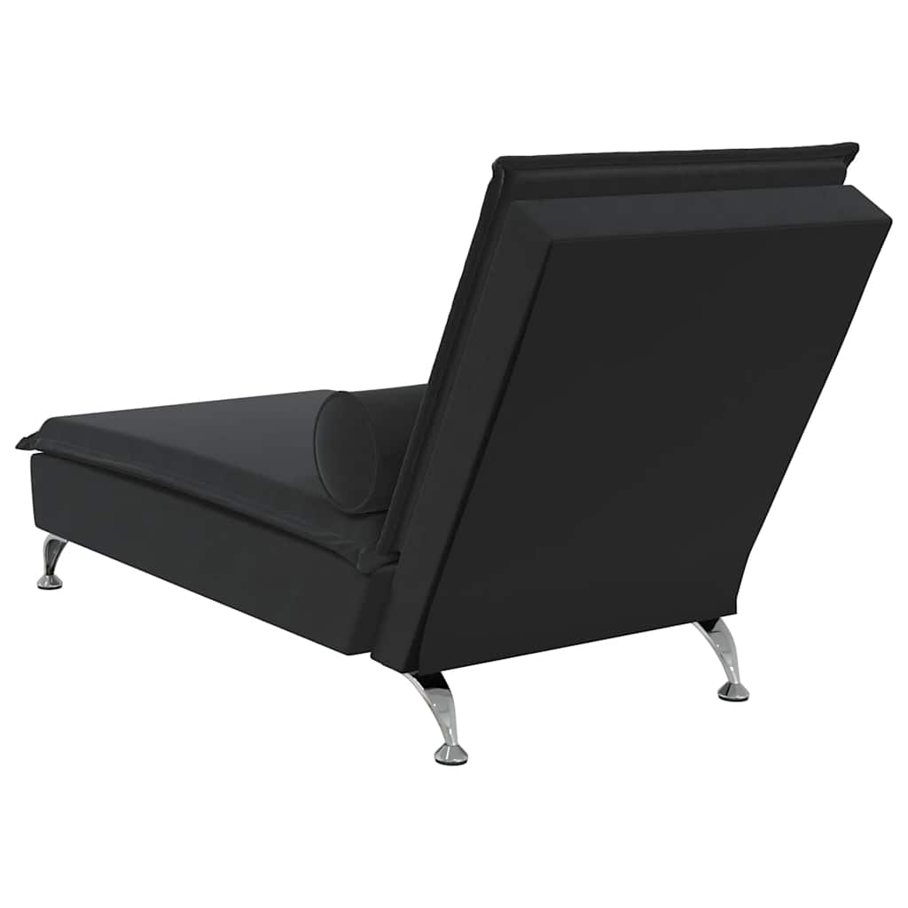vidaXL Massage chaise longue met bolster fluweel lichtgrijs