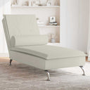 vidaXL Massage chaise longue met bolster fluweel lichtgrijs