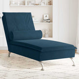 vidaXL Massage chaise longue met bolster fluweel lichtgrijs