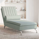 vidaXL Massage Chaise Lounge with Bolster Velvet Light Grey