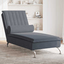 vidaXL Massage Chaise Lounge with Bolster Velvet Light Grey