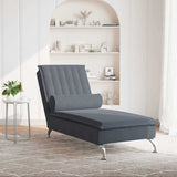 vidaXL Massage Chaise Lounge with Bolster Velvet Light Grey