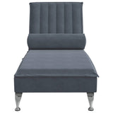 vidaXL Massage Chaise Lounge with Bolster Velvet Light Grey