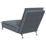 vidaXL Massage Chaise Lounge with Bolster Velvet Light Grey