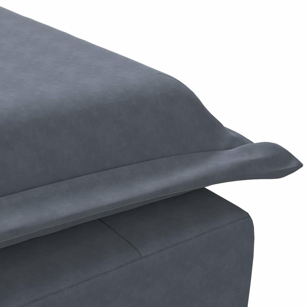 vidaXL Massage Chaise Lounge with Bolster Velvet Light Grey
