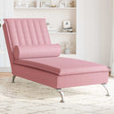 vidaXL Massage Chaise Lounge with Bolster Velvet Light Grey