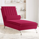 vidaXL Massage Chaise Lounge with Bolster Velvet Light Grey