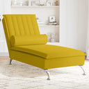 vidaXL Massage Chaise Lounge with Bolster Velvet Light Grey