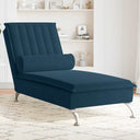 vidaXL Massage Chaise Lounge with Bolster Velvet Light Grey