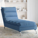 vidaXL Chaise longue met kussens stof lichtgrijs