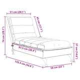 vidaXL Chaise longue met kussens stof lichtgrijs