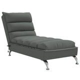 vidaXL Chaise longue met kussens stof lichtgrijs