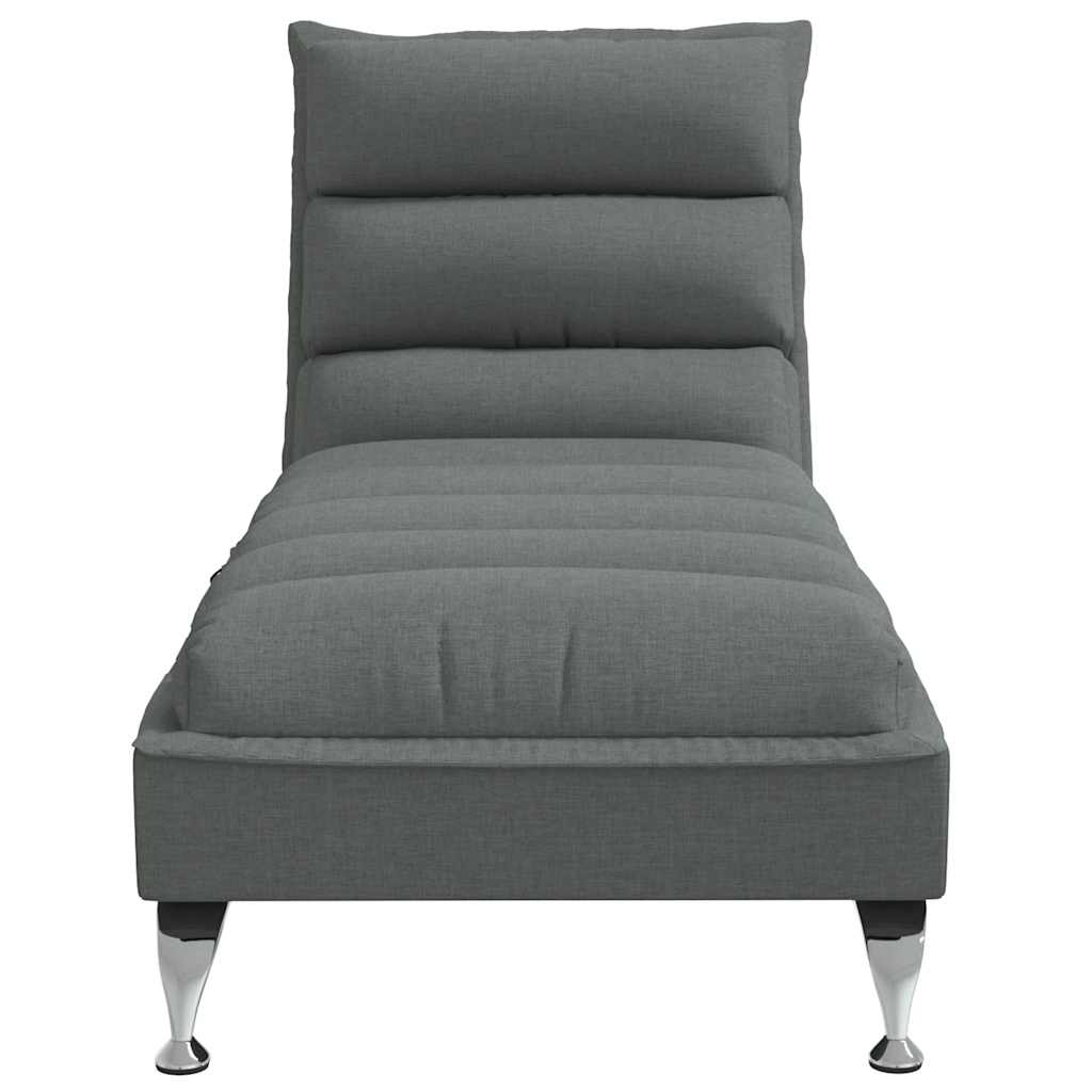 vidaXL Chaise longue met kussens stof lichtgrijs