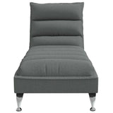 vidaXL Chaise longue met kussens stof lichtgrijs