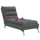 vidaXL Chaise longue met kussens stof lichtgrijs