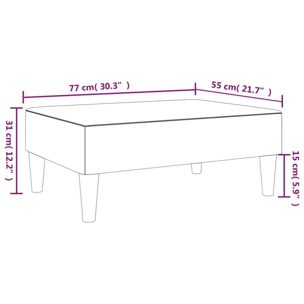 vidaXL Voetenbank 77x55x31 cm kunstleer zwart