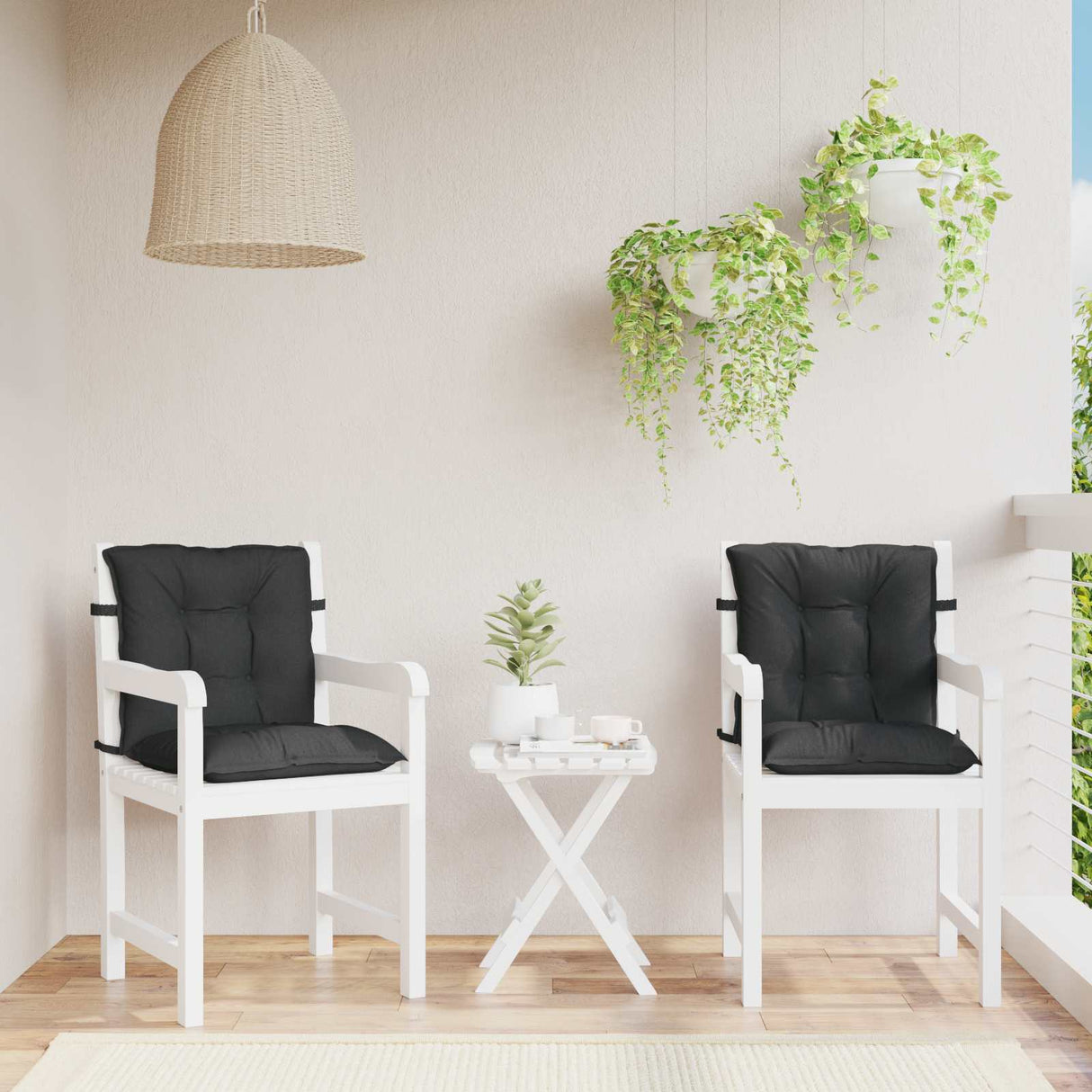 vidaXL Stoelkussens 2 st lage rug 100x50x7 cm stof gemêleerd antraciet