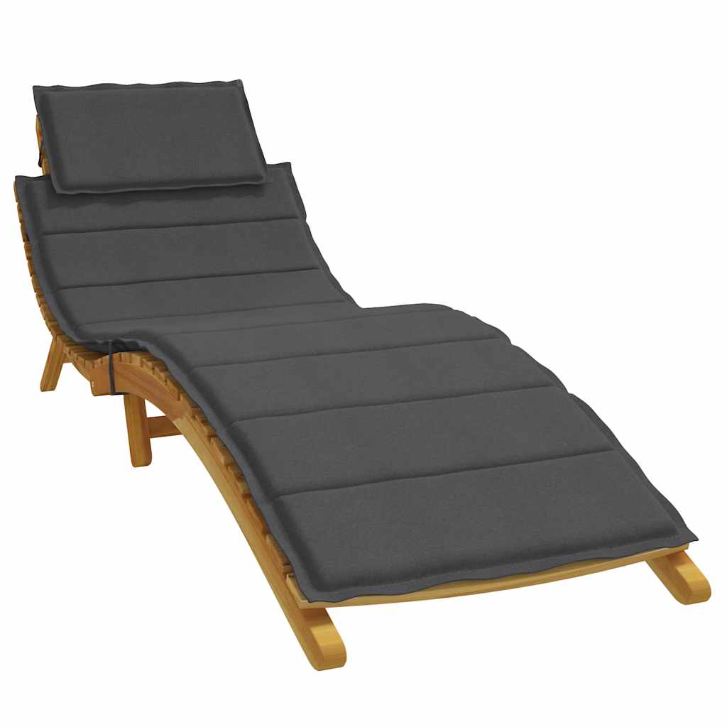 vidaXL Ligbedkussen 186x58x4 cm stof gemêleerd antracietkleurig