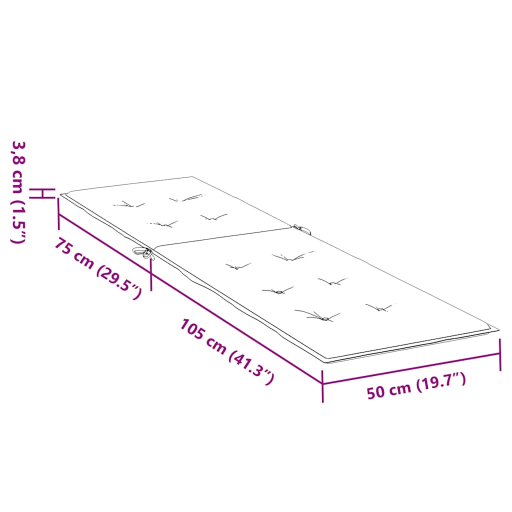 vidaXL Terrasstoelkussen (75+105)x50x3 cm stof gemêleerd antraciet