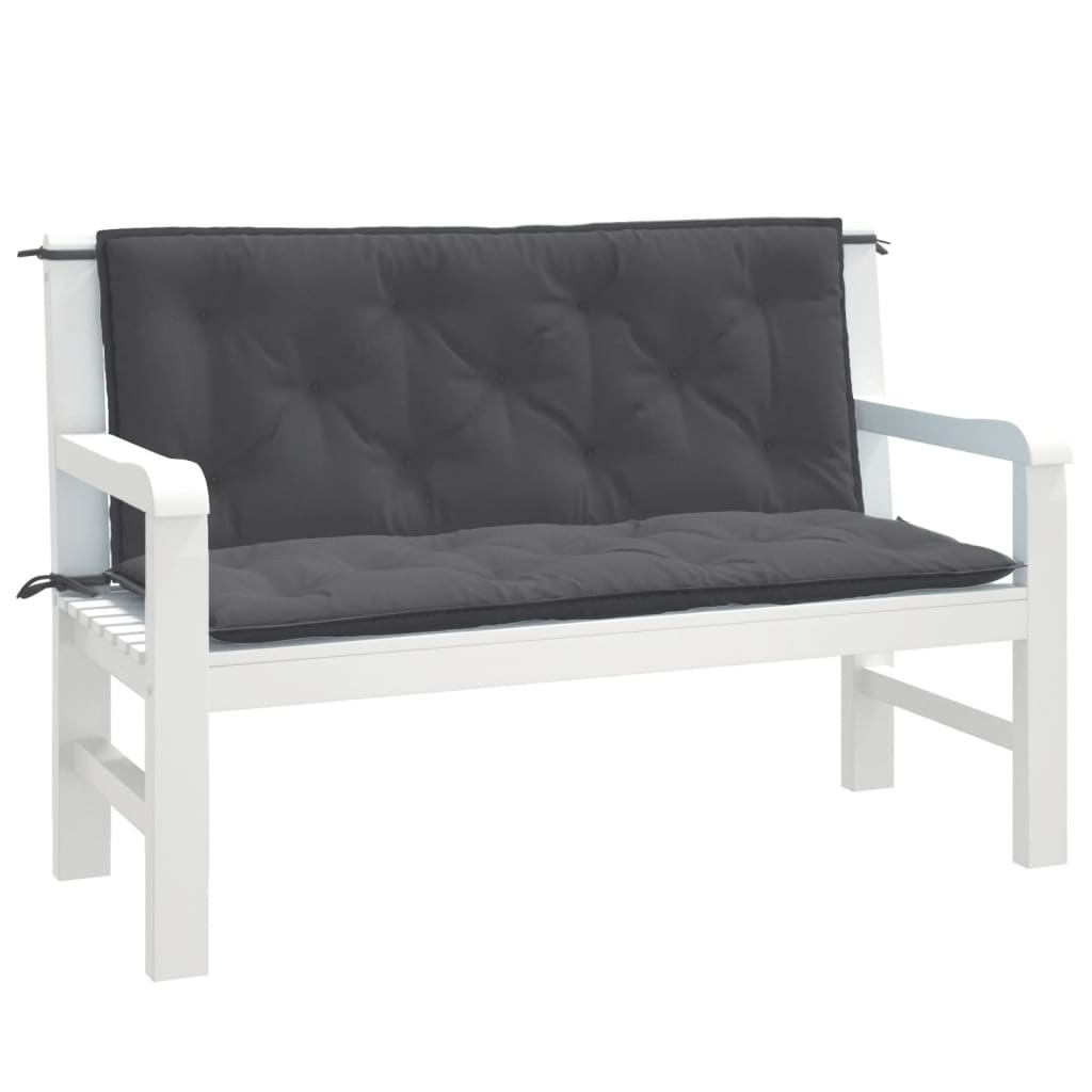 vidaXL Garden Bench Cushions 2 pcs 100x50x7 cm Fabric Speckled Anthracite