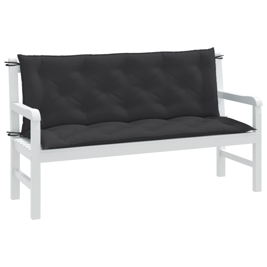 vidaXL Garden Bench Cushions 2 pcs 100x50x7 cm Fabric Speckled Anthracite