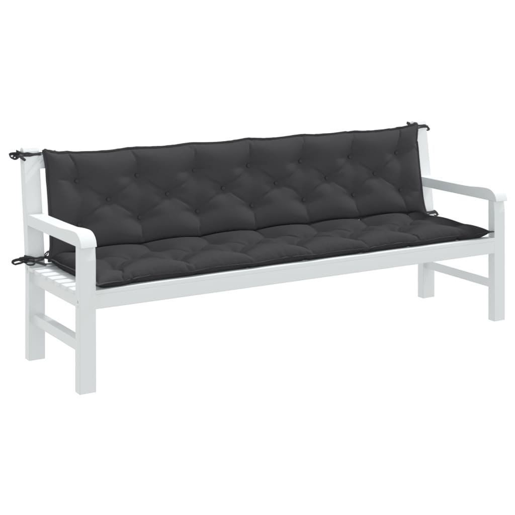 vidaXL Garden Bench Cushions 2 pcs 100x50x7 cm Fabric Speckled Anthracite