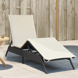 vidaXL Ligbed met kussen poly rattan zwart