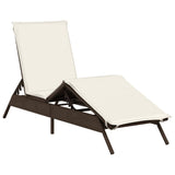 vidaXL Ligbed met kussen poly rattan zwart