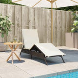 vidaXL Ligbed met kussen poly rattan zwart