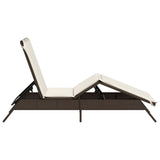 vidaXL Ligbed met kussen poly rattan zwart