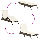 vidaXL Ligbed met kussen poly rattan zwart