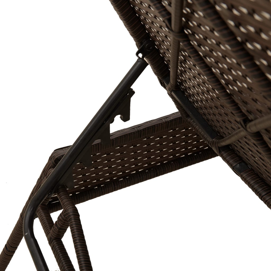 vidaXL Ligbed met kussen poly rattan zwart