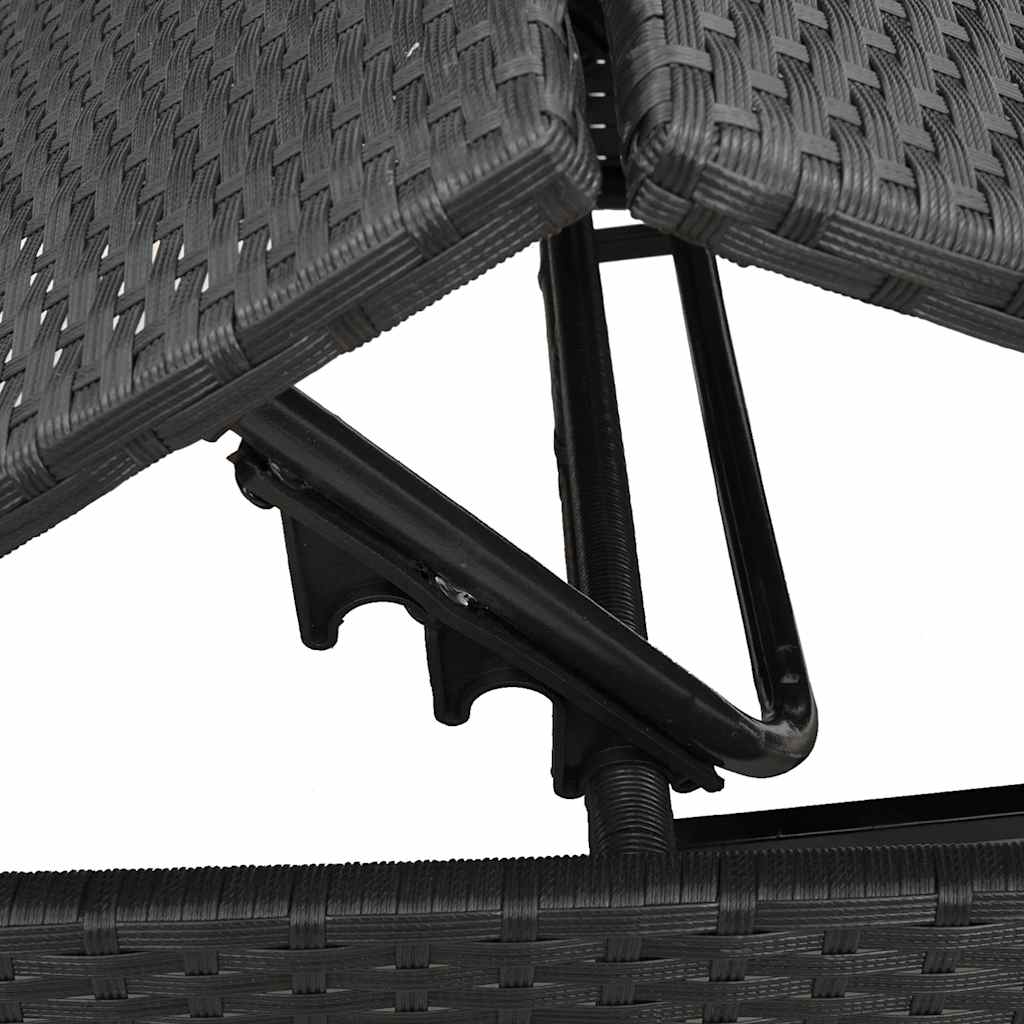 vidaXL Ligstoel met kussen grijs polyrotan